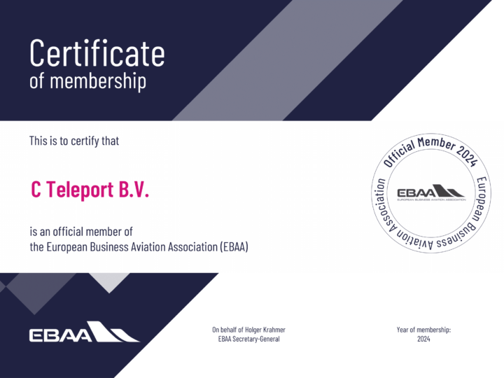 EBAA Membership Certificate 2024 - C Teleport